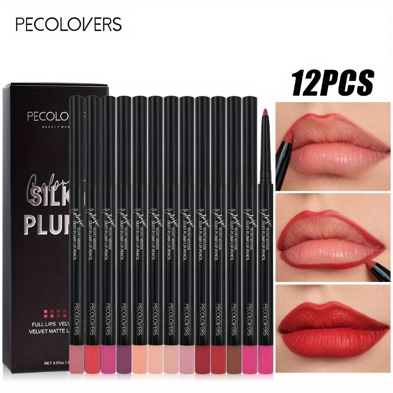 12pcs/set Lip Liner Pencil Matte Nude Contour Lipliner Lipstick Waterproof Long Lasting Lipstick Pen Lip Tint Cosmetics 4