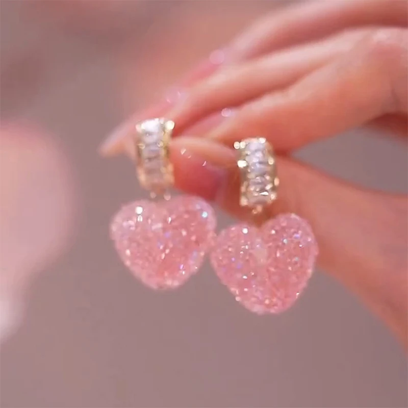Pink Fudge Love Sweet And Fresh Super Fairy Cute Earrings For Women Korean Fashion Earring Daily Birthday Party Jewelry Gifts - Image 4