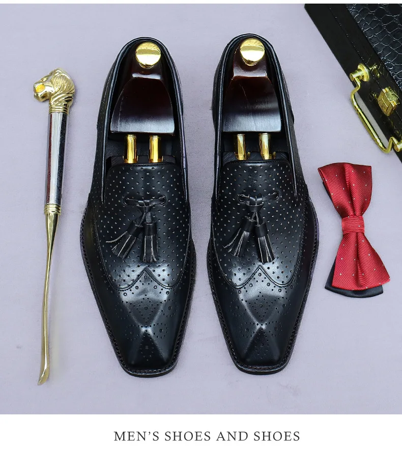 Men's Genuine Leather Tassel Loafers | Vintage Moccasins 38-46