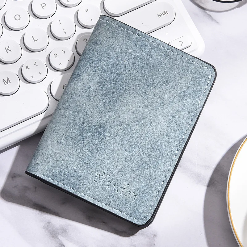 Ultra-Thin Mini Vertical Short Men's Wallet Student Driver License Card Holder Soft Leather Youth Horizontal Money Clip