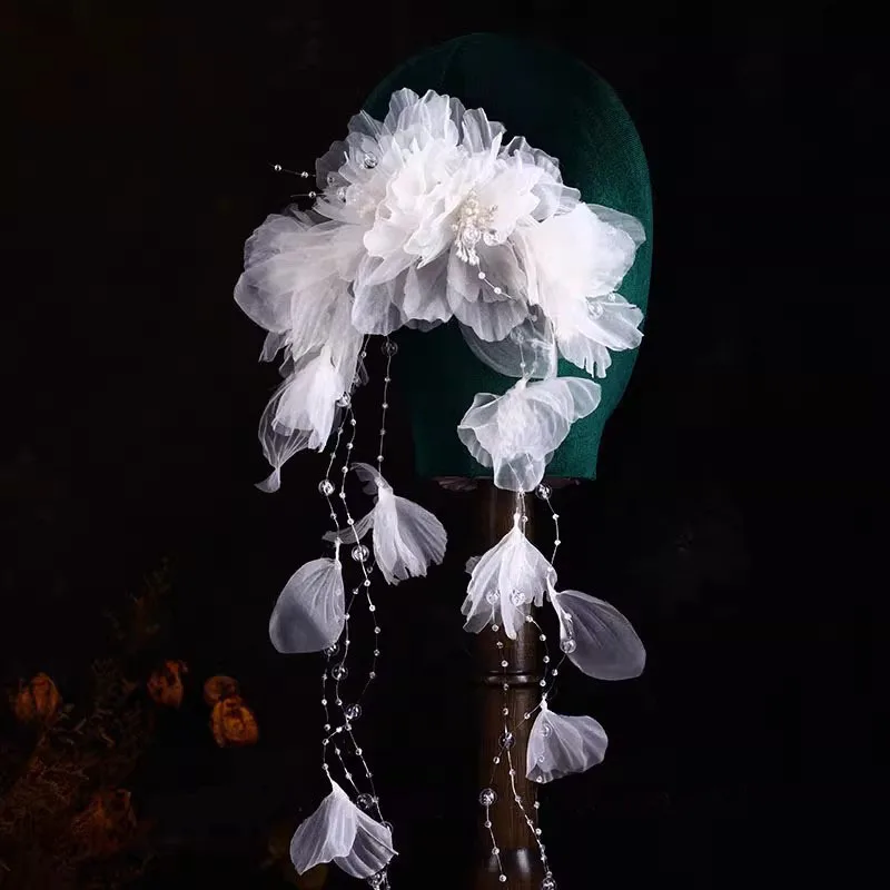 Gorgeous Crepe Flower Hairband for Bridal Headwear Mori's Fairy Handmade Accessories