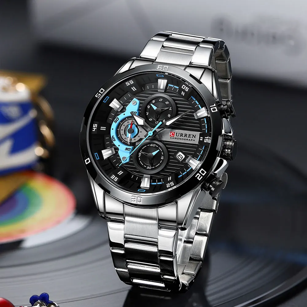 Curren 8402 Men Watch Business  Quartz New Wristwatch 6-Hand Chronograph Quartz Casual Luxury Relogio Masculino 4