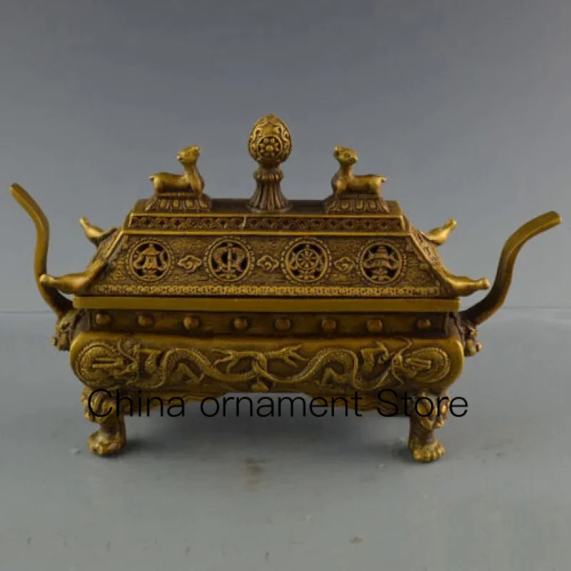 

Старинная бронзовая курильница ручной работы с орнаментом