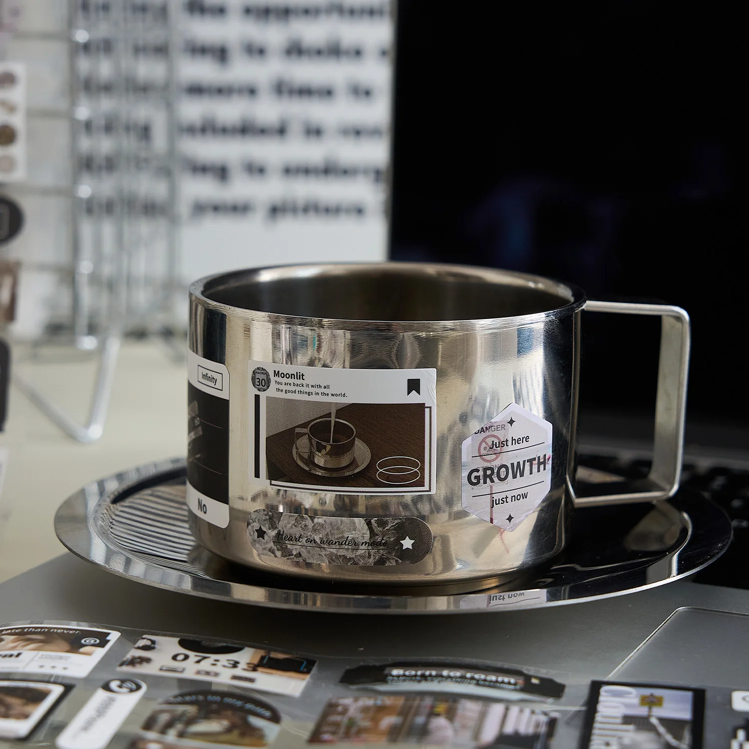 미스터페이퍼 3롤 타임 위스퍼스 시리즈 다이컷 PET 테이프 인스 스타일 인터페이스 데코 스티커 테이프 (저널, 스크랩북, DIY, 휴대폰 케이스용)