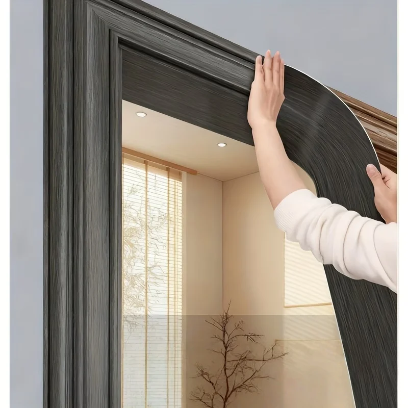 Thickened Wood Grain Skirting Line Wall Sticker - Self-Adhesive Decorative Border