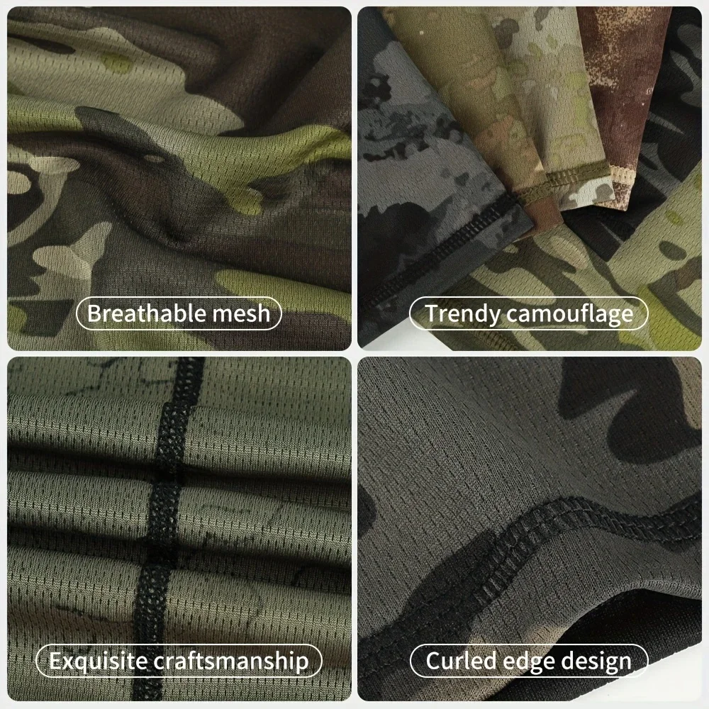Maschera tattica mimetica per ciclismo Escursionismo Protezione solare Raffreddamento Ghetta per il collo Copertura per il viso traspirante Bandana Uomo Donna Sciarpa a tubo Maschera - immagine 5