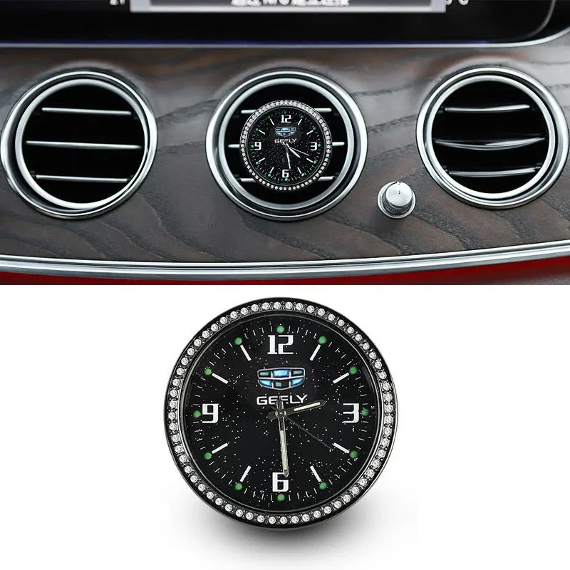 1Pc Metal Car Sky Mini Dashboard Clock Per Geely Gl Emgrand Mk Coolray Icon Jiaji Binray Gs X3 Vision X6 Accessori Auto Di Lusso