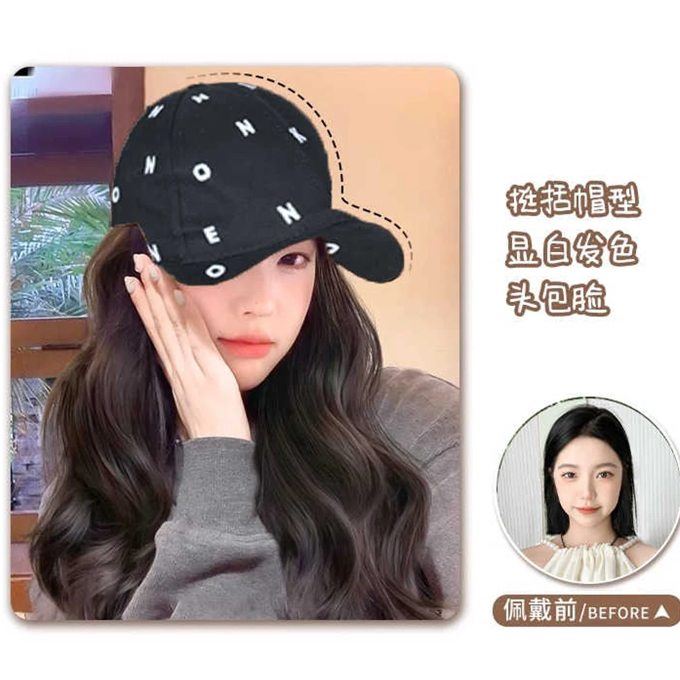 Synthetic Long Straight Hair Wig Cap for Women