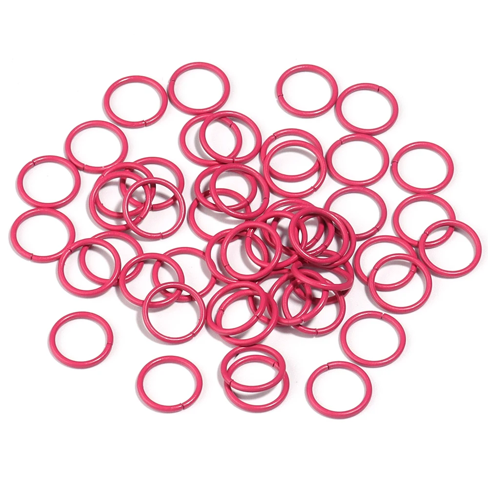 Colorful Metal Single Loop Rings for DIY Jewelry Making - 50pcs Assortment