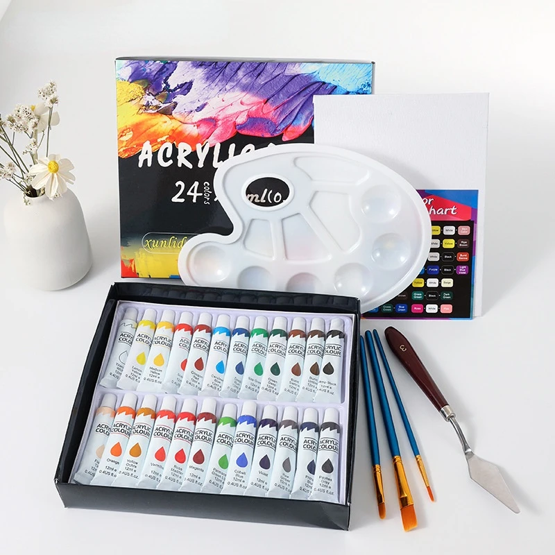 RoseArt Premium 30ct Acrylic Paints Set, Professional Painting Set Complete  with 30 Acrylic Paint Colors and Bonus 2 Paint Brushes and Paint Palette