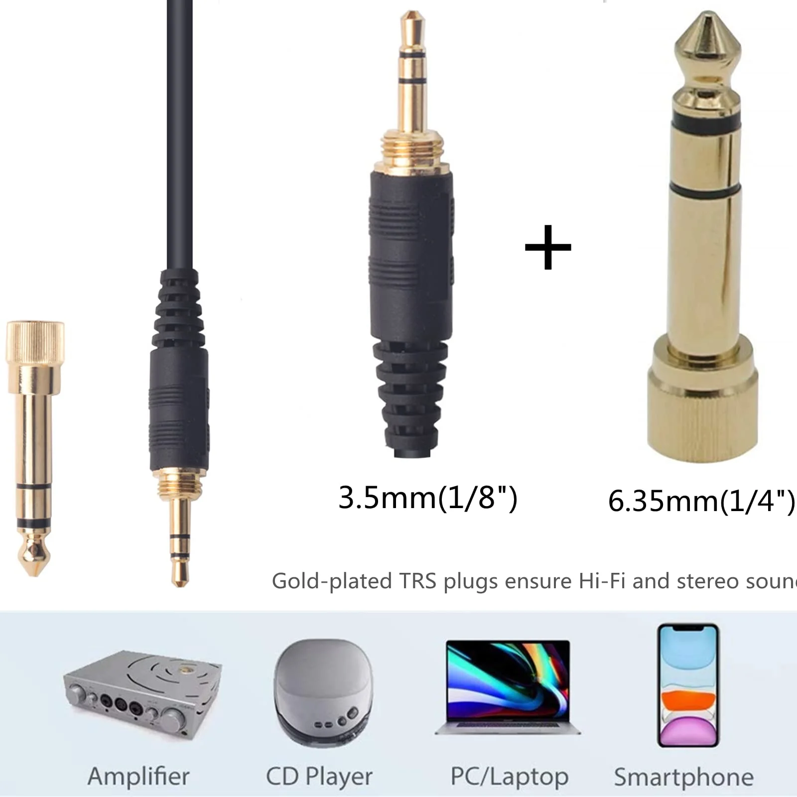 Sennheiser HD6 Mix HD7 HD8 DJ 헤드폰용 OFC 교체 스프링 코일 6.35mm Aux 케이블 연장 코드