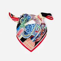 53cm Design Gorgeous Saddle Brand Square Scarf Woman New Silk Scarf Women Bandana Luxury Headband Hijab Foulard Neckerchief - Image 3