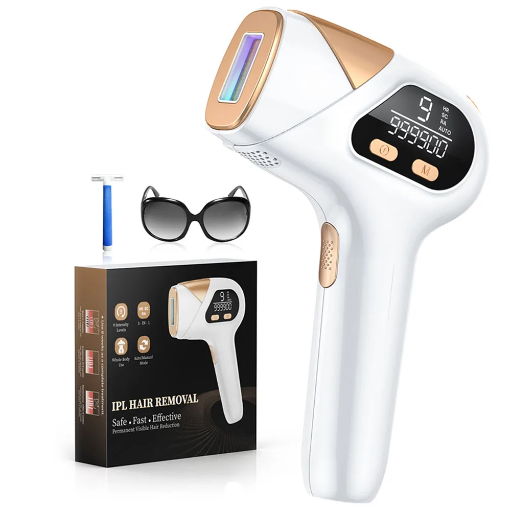 IPL Hair Removal for Women and Men, New Upgraded 999,900 Flashes Permanent  Laser Hair Removal Device on Facial Legs Arms Armpits Body, At-Home Use