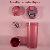 Tasse à secouer givrée de 600ml, bouteille de sport pour Milkshake, bouteille de mélangeur d'eau pour Fitness en plein air, poudre de protéines, boisson d'entraînement de gymnastique Portable 6