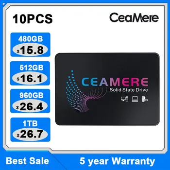 CeaMere 2.5 SSD 5PCS 1TB 480GB 512GB 960GB 120GB 128GB 240GB Computer Solid State Hard Disk Internal Hard Drive Free Custom Logo 1