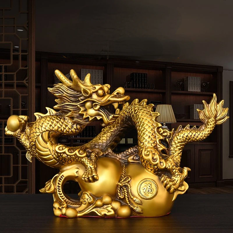 

Auspicious Attract Wealth Dragon Ornaments Pure Copper Divine Dragon Gourd Home Desktop Decoration Handcrafts