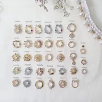 5pcs 2023 Newset Nails Accessories Zircon Metal Golden Luxury Design Nail Charms Japan Korea  Nail Decoration of Pendant gem 1