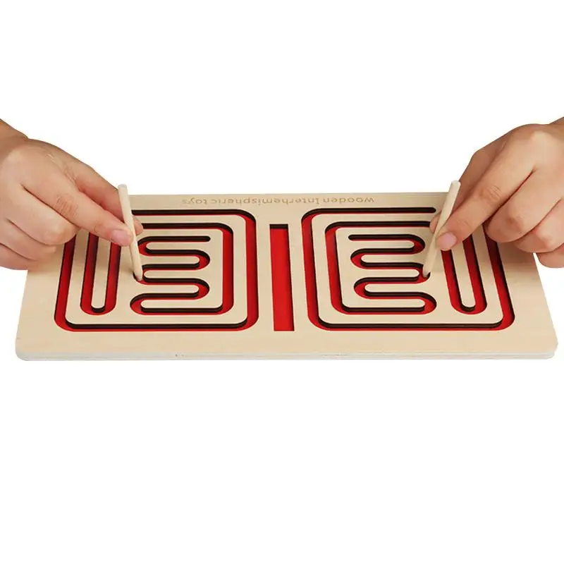 

Left And Right Brain Training Toys Tracing Pen Trajectory Training Wooden Learning Toys Toddler Logic Educational Puzzle