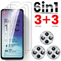 8-in-1 Tempered Glass Case with Camera and Screen Protectors for Redmi 14C 4G (6In1 3Front 3Lens)