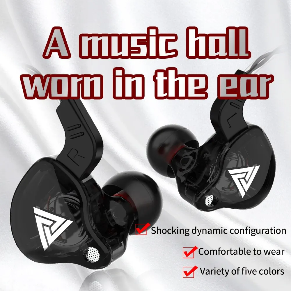  Original QKZ AK6 In Ear Earphone 6 Dynamic Driver Unit Headphone With Mic Stereo Sports HIFI Subwoofer Headset Monitor Earbuds 