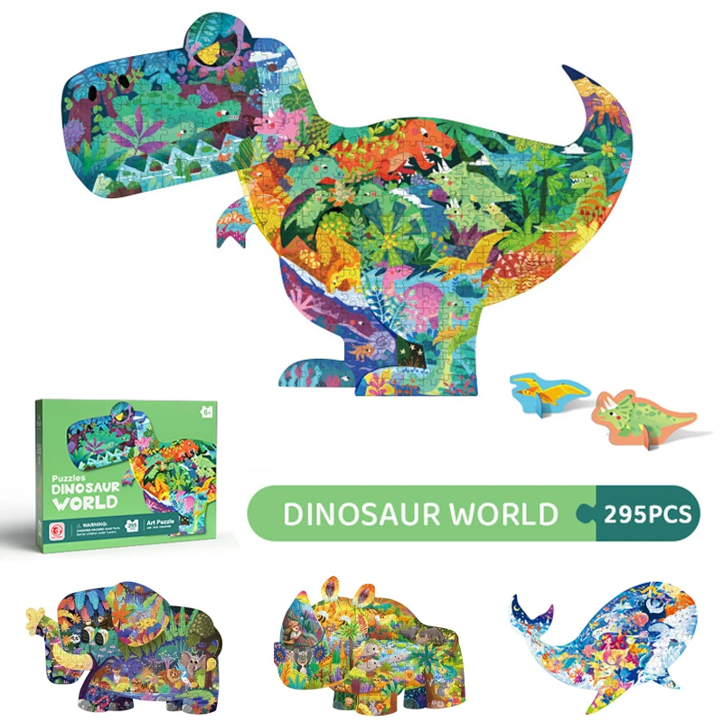 

295 шт. детский мультяшный пазл из бумаги, качественные животные, детская игрушка Монтессори, пазл, игра, пазл для раннего развития, пазл для детей