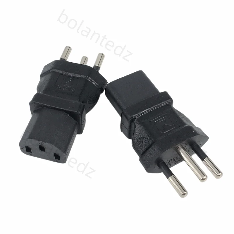 3 Prong Plug Adapter, Swiss 3 Prong SEV1011 Plug to IEC 60320-C13 for use as a Swiss PC Computer, Monitor, or Printer Power Cord