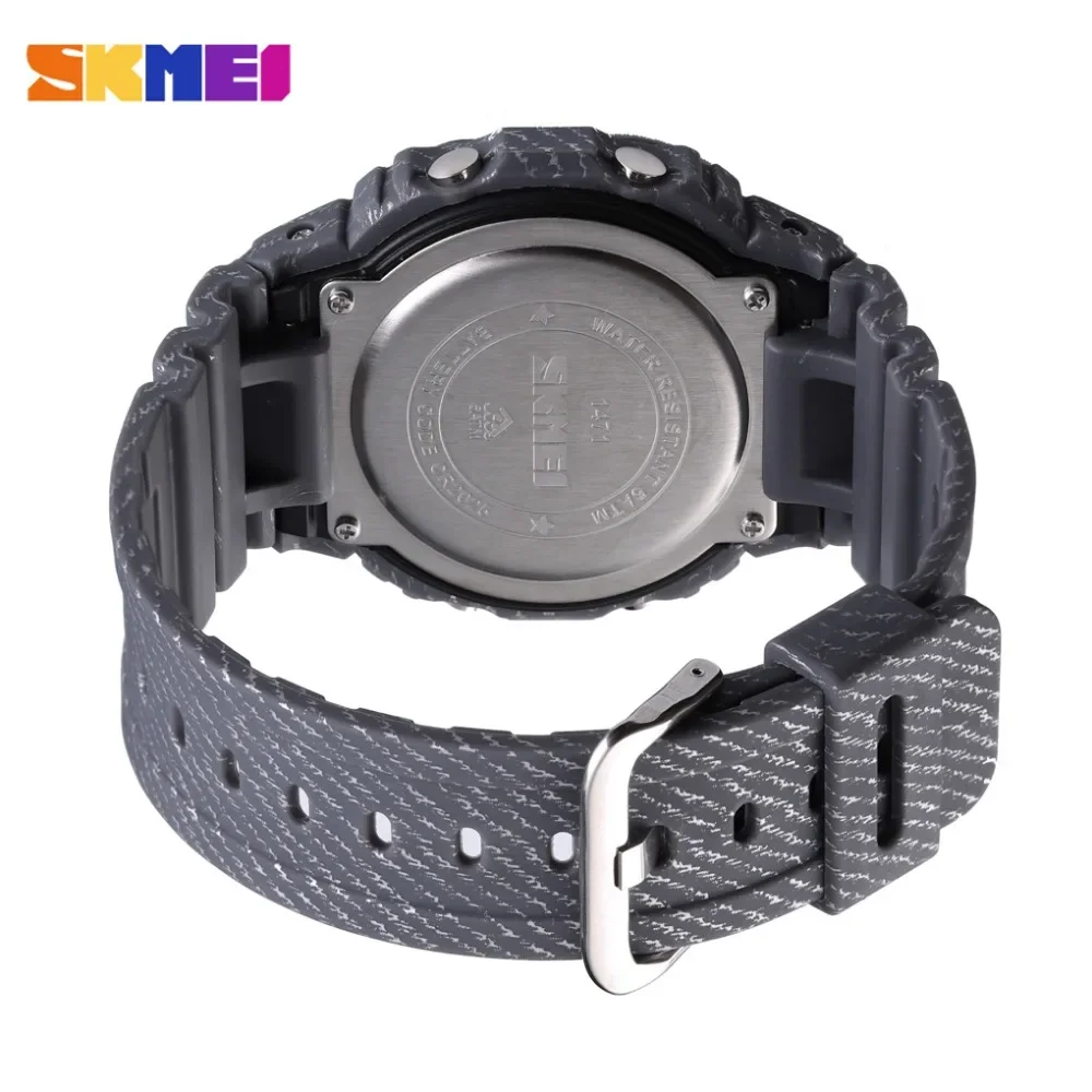Skmei 5Bar Waterproof Alarm Clock Cowboy Military Fashion Watches Relogio Masculino Outdoor Sport Watch Men Digital Watch 1471 5