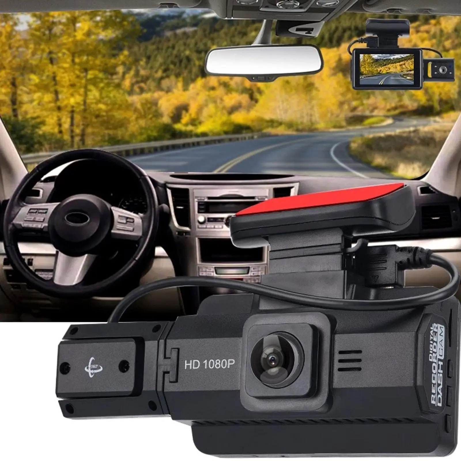 Car Dash Cam Front And Rear Inside 3 Camera Hd 1080p 170° Dvr Driving  Recorder With 3 Inch Screen Night Vision Loop Recording - Dvr/dash Camera -  AliExpress