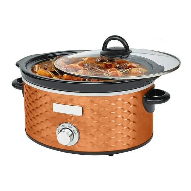 Scallop Pattern 4.5 Quart Slow Cooker in Copper 4
