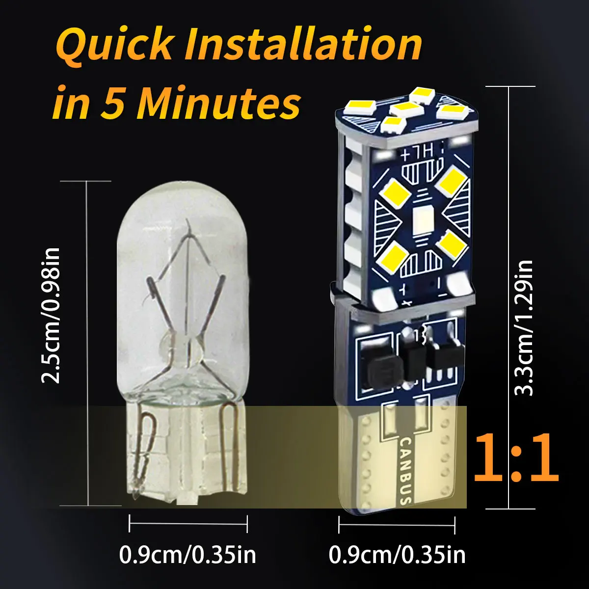 10개 T10 W5W 2016 15SMD LED 자동차 신호등 전구 12V 플러그 앤 플레이 자동차 방향등 안개등 독서등 브레이크 신호등