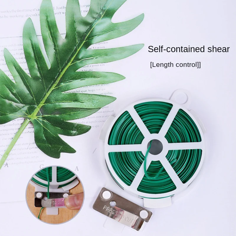 328 Feet(100m) Twist Tie, Green Cable Ties with Cutter, Reusable Garden Ties for Plant, Gardening, Flowers Climbing