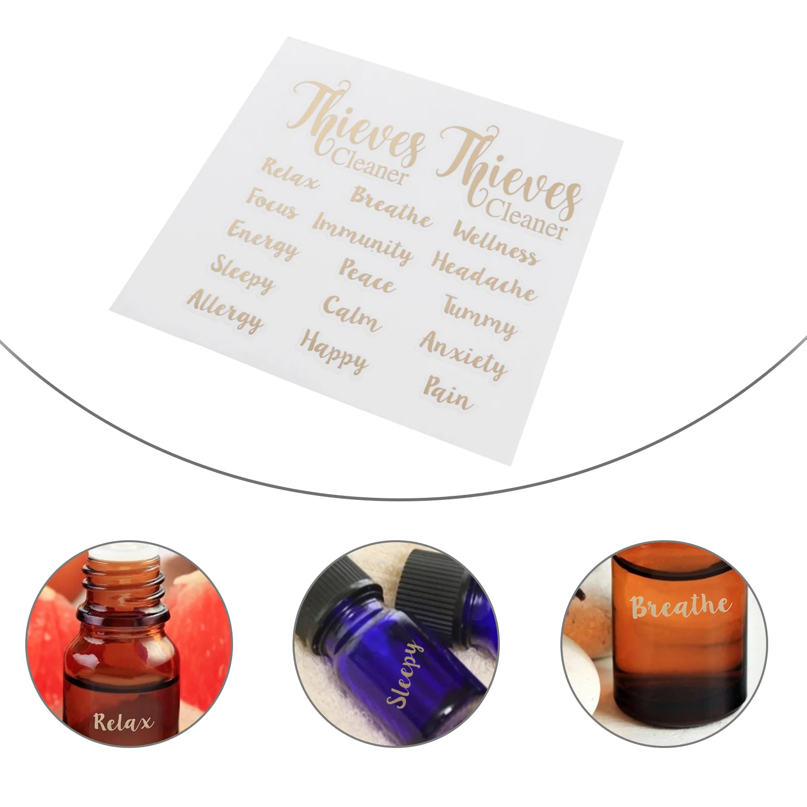 

6 Sheets Labels Waterproof Letter Stickers Essential Oil Sticker