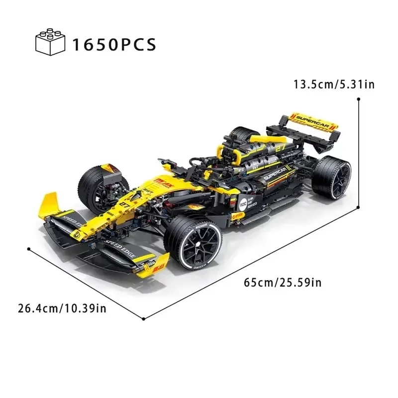 Super Racing JKC7205 1650pcs 1:8 F1 Racing Building Blocks