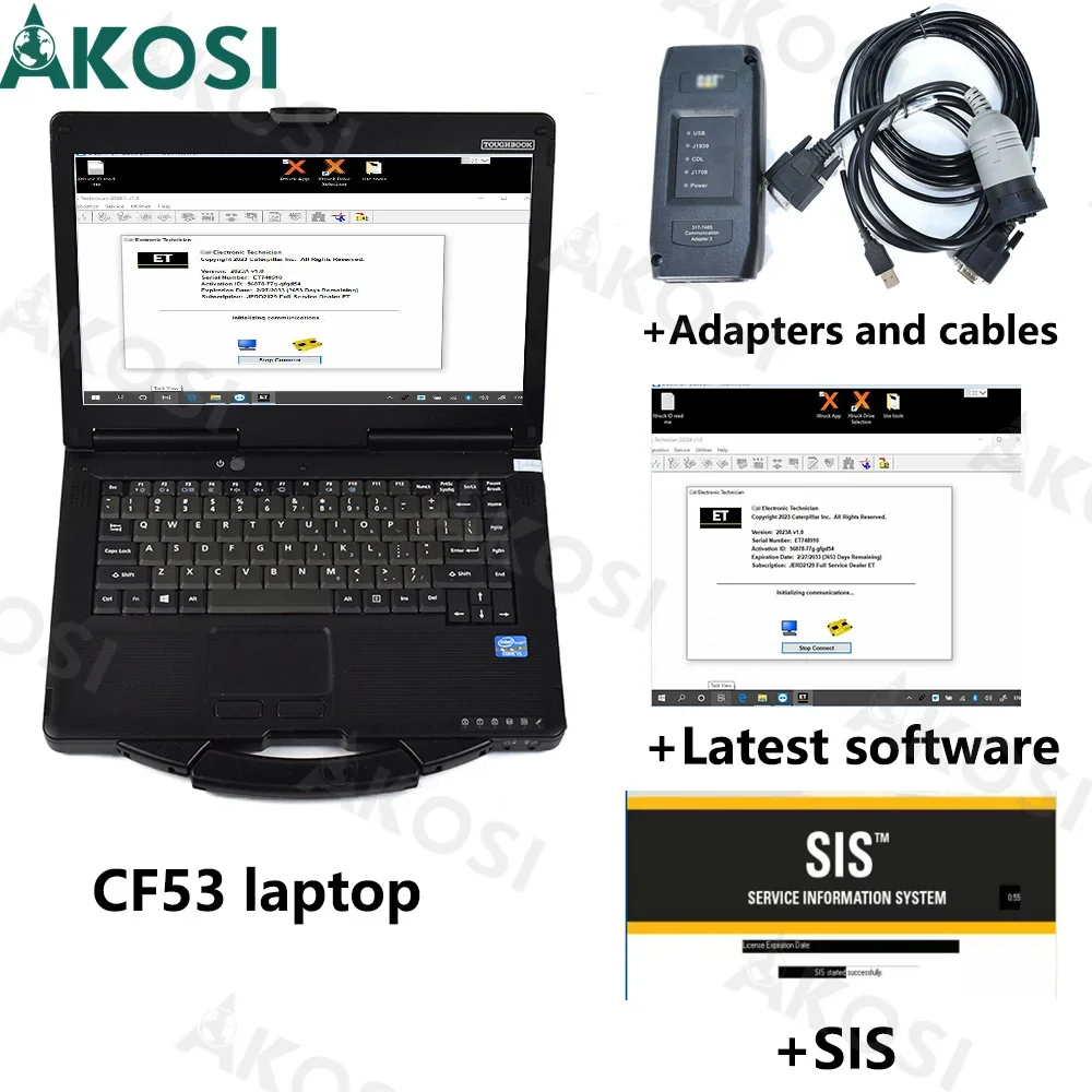 Ready to use CF53 Computer+ and 2023 Software For CAT ET4 2019A Carter ...