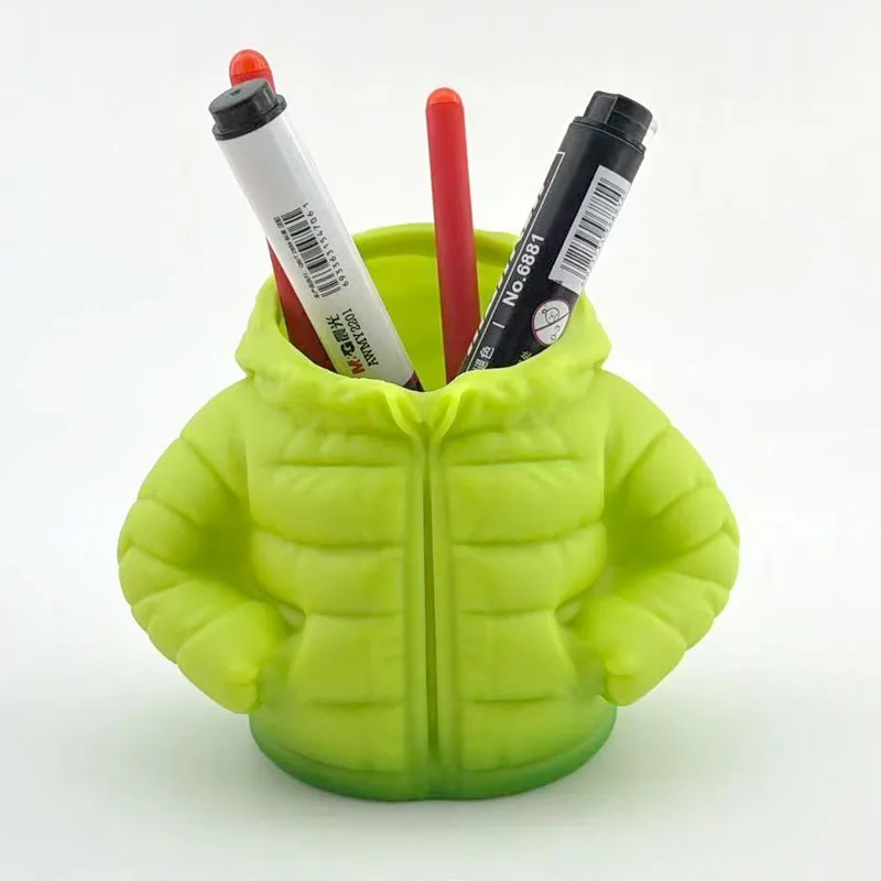 Yaratıcı şişme mont kalemlik, ofis dekorasyonu, sınıf masaüstü kalemlik, tatil hediyesi
