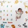 Newborn Baby Monthly Growth Milestone Blanket Photography Accessories for Rug Baby Boy Girls Photography Props Background Cloth 6