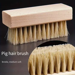 Premium Natural Bristle Cleaning and Shoe Care Brush Set (Pig hair brush)