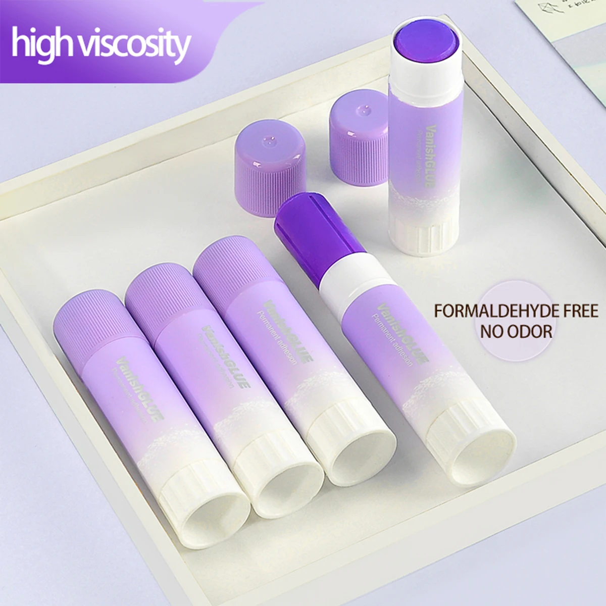 1/3pcs Purple Gradient High Viscosity Core Seamless Handmade Glue Stick 21g Suitable For Office And School Stationery Supplies 5