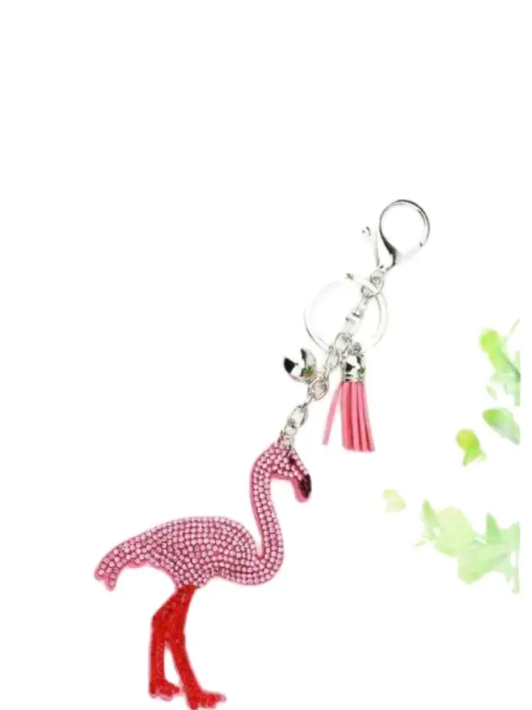 

10pcs/lot korean style woman man rhinestone bird keychain unisex faux leather bird key ring