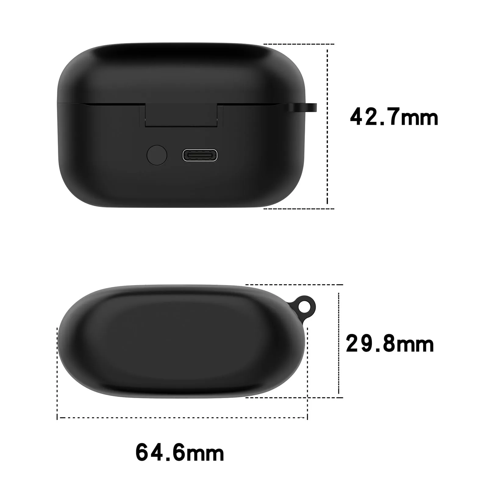 Wireless Noise-Canceling Earbuds Charging Case with 590mAh Battery and USB-C Cable