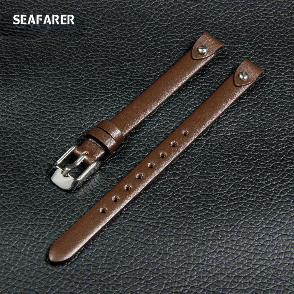 High-Quality Genuine Leather 8mm Women's Watch Strap Bracelet