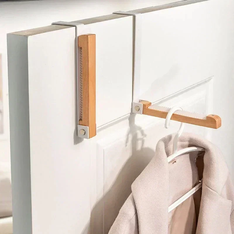 Foldable Wood Over The Door Hooks Coat Hooks Wooden Rack Organizer Home Accessories Foldable Wooden Over The