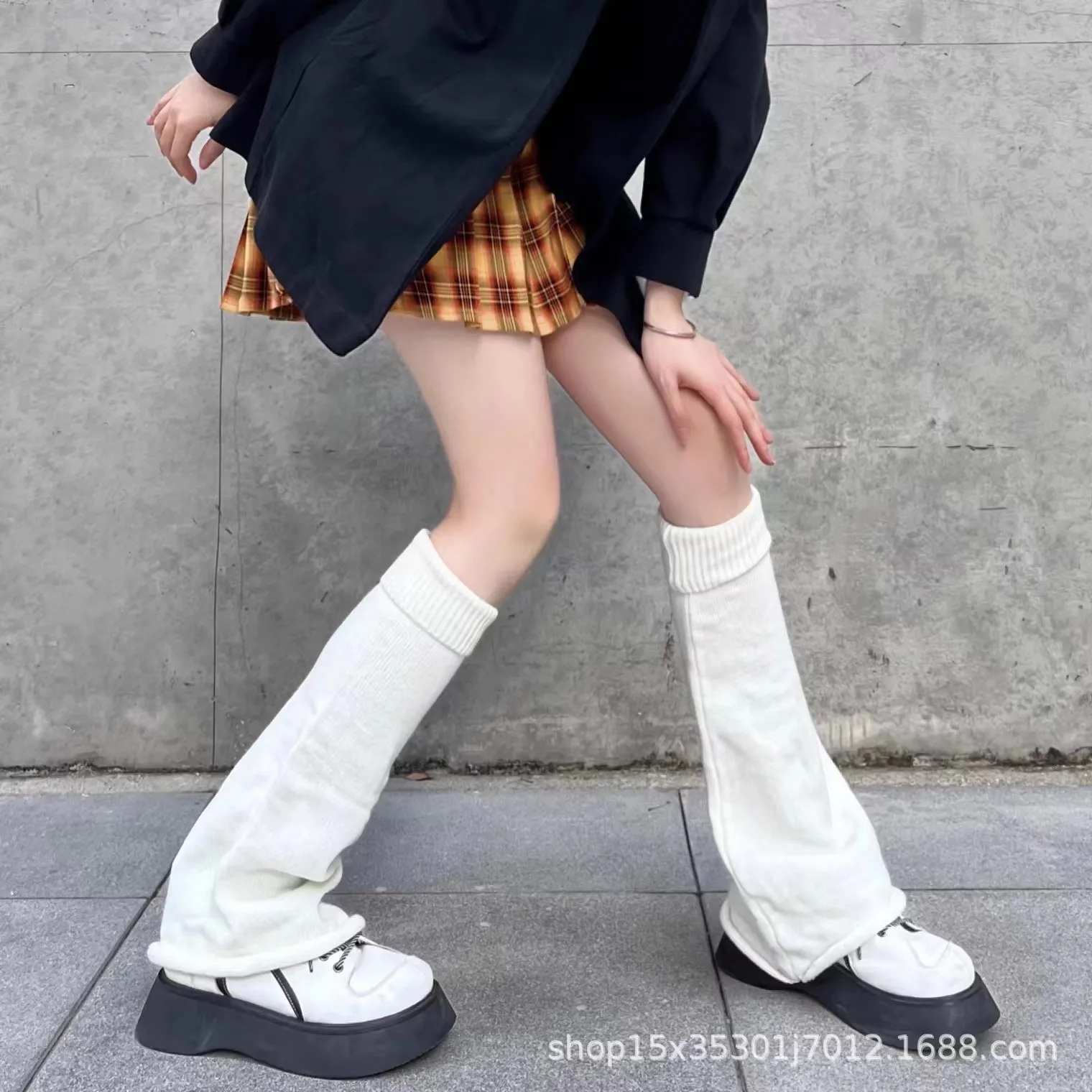 Leg Warmers Woman Autumn and Winter Wide Legs Lolita Socks For Women Stripe Socks