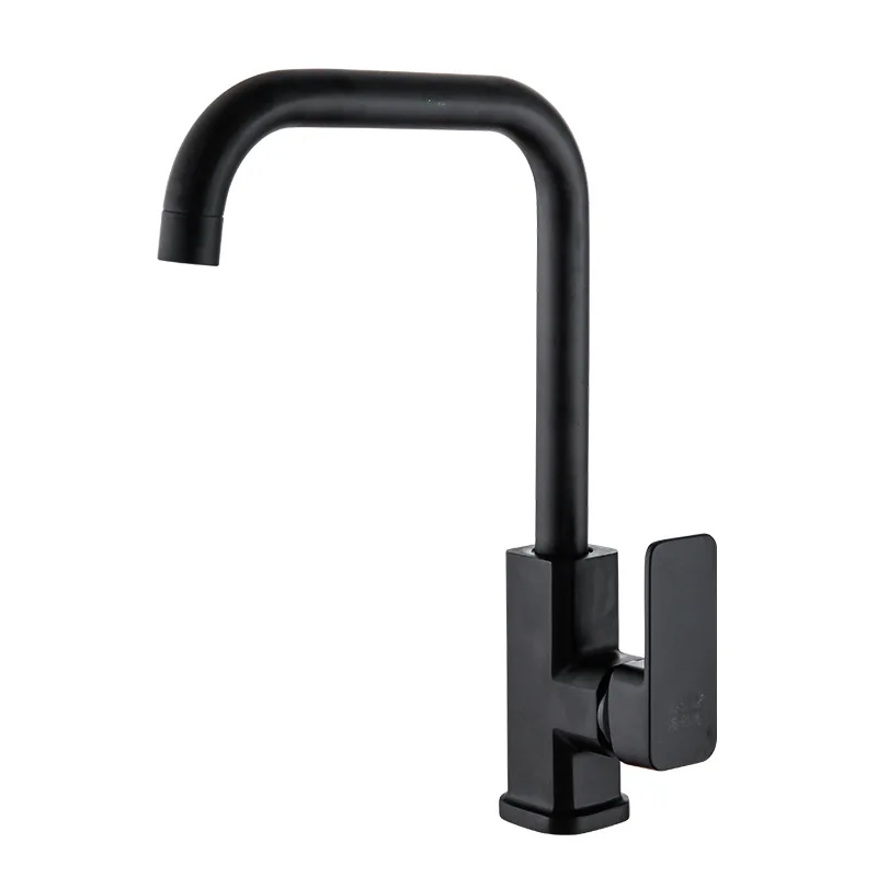 Kitchen Faucet Black Deck Mounted Mixer Tap Sink Hot Cold Taps 360 Degree Rotation Stream Sprayer Nozzle Kitchen Taps