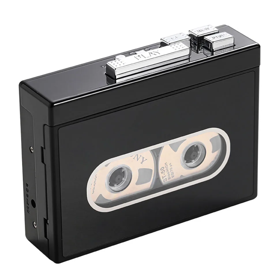 

Новинка 2023, черный ретро стерео Кассетный плеер Walkman, Кассетная лента, музыкальная аудиосистема с автоподзаводом, Bluetooth