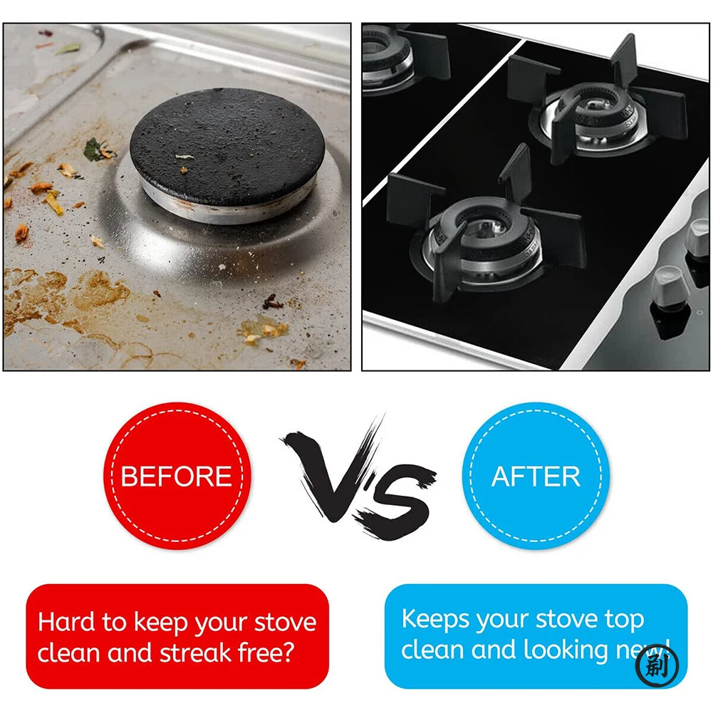 Gas Stove Pad Protective Cover 5-Hole Anti-dirty Non-stick Reusable Stovetop Scratch Protector Pads Kitchen Parts