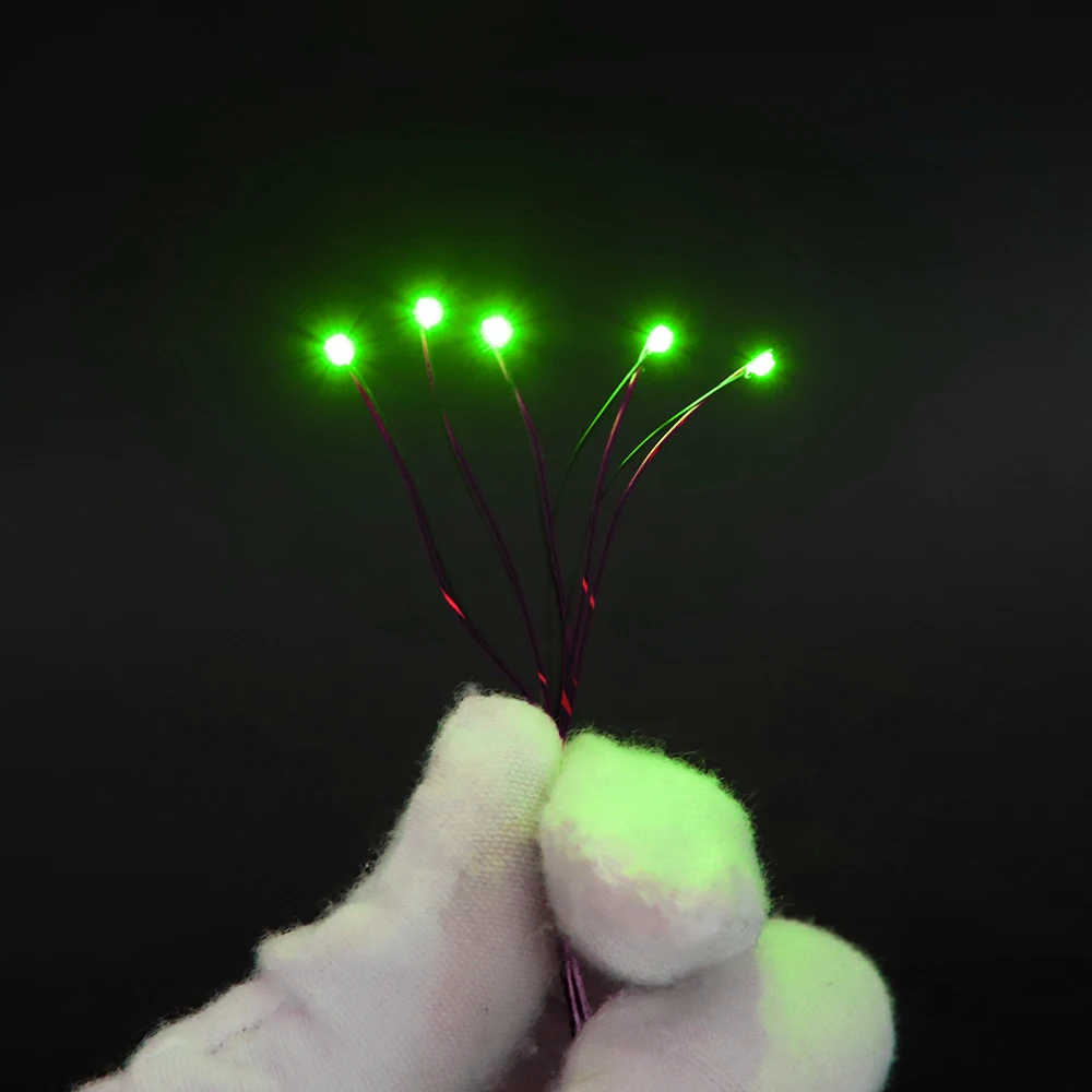 Micro LED Lamp Chips 10pcs/Set 3V Pre-Soldered 0402 0603 0805 1206 20-30cm Litz Wire Lamp Railway Lighting DIY Model Electronics