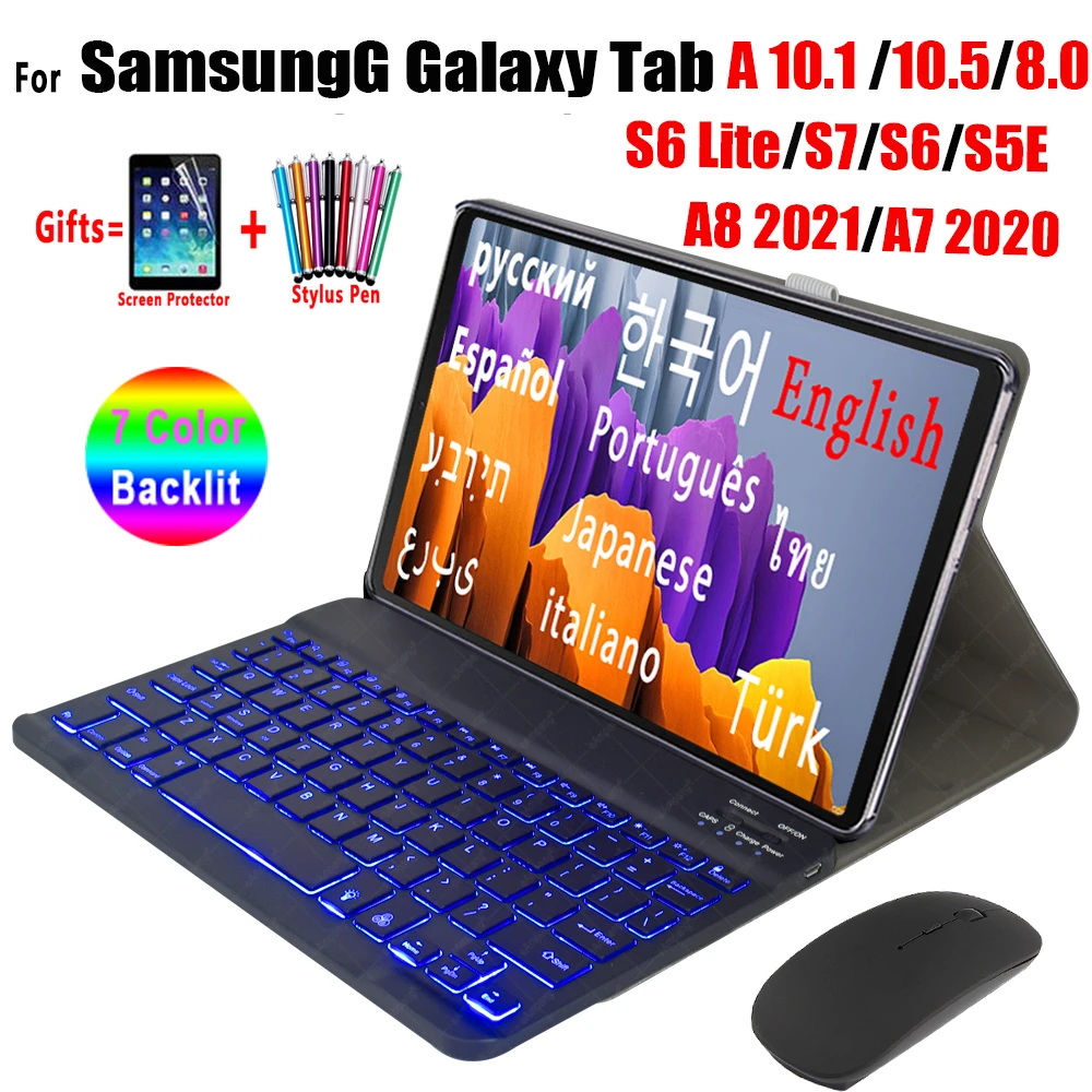 con Teclado para Samsung Galaxy Tab 11 S8 11,0 S6 Lite S5E A8 10,5 A7 10,4 A7 Lite 8,7 A 10,1 10,5 8,0|Fundas de tablets y libros electrónicos| - AliExpress