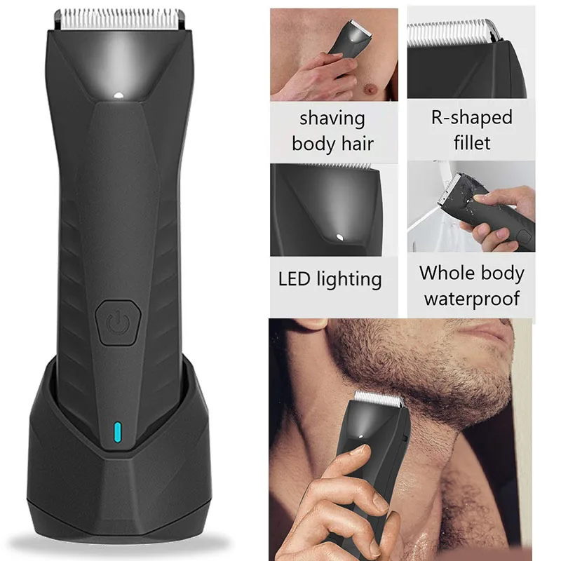 

Electric Body Trimmer Shaver for Men Groin Hair Removal IPX7 Waterproof Clippers Rechargeable Male Epilator Private Part Razor