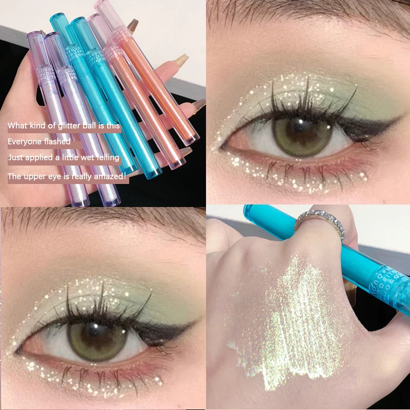Eyeshadow Stick Liquid Eyeshadow High Color Waterproof Quick Dry Lasting Non-Fade Pearl Glitter Women Eye Makeup